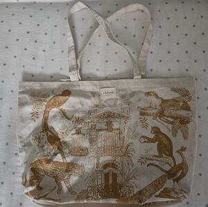 Sezane Cream and Brown Tote Bag